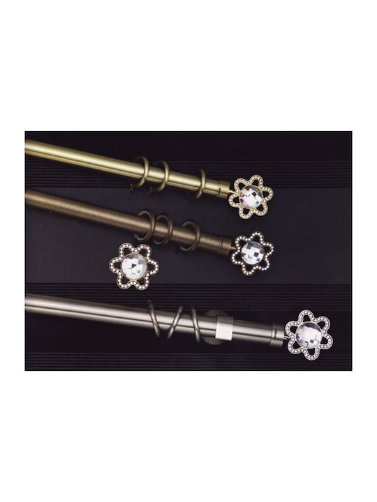 Aslanis Home Metallisch Vorhangstange Miracle Doppel mit Schiene Φ25mm 160cm Gold