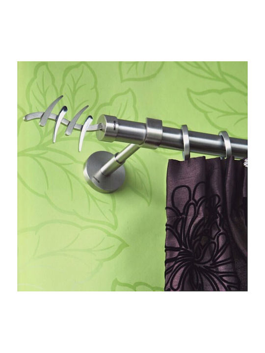 Aslanis Home Μεταλλικό Κουρτινόξυλο Bonsai Μονό Φ25mm 160εκ. Ασημί