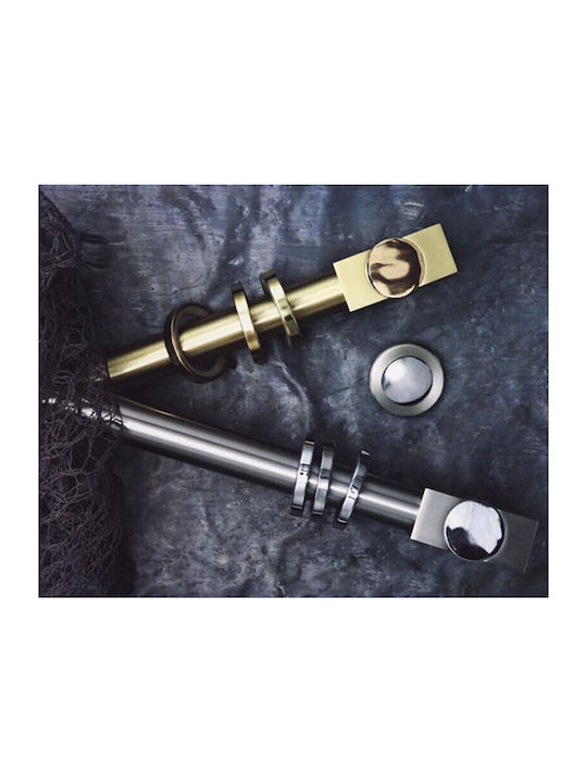 Aslanis Home Metallic Curtain Pole Movie Metal Double with Rod Φ30mm 160cm Gold