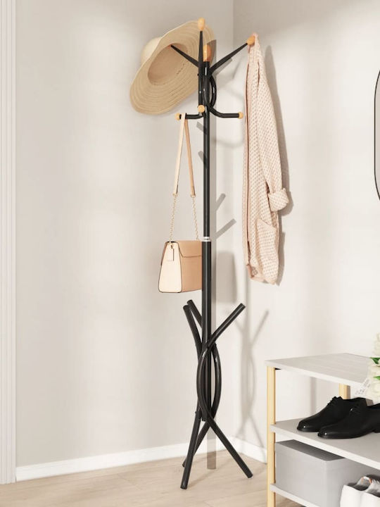 vidaXL Metallic Coat Rack Black 40x40x176cm