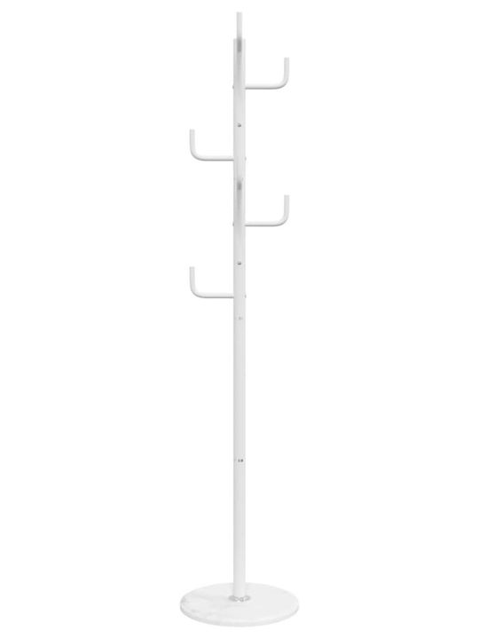 vidaXL Freistehender Kleiderständer Metallisch Weiß 37x37x183cm