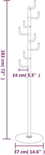 vidaXL Cuiere de podea Metal Alb 37x37x183cm