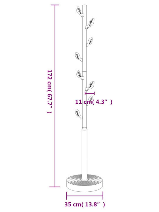 vidaXL Καλόγερος Μεταλλικός Ροζ 35x35x172cm