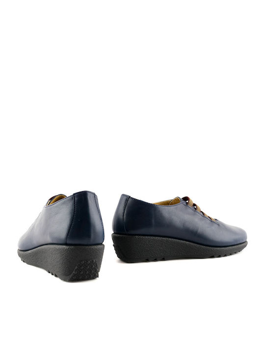 Women's Leather Oxford Shoes Blue
