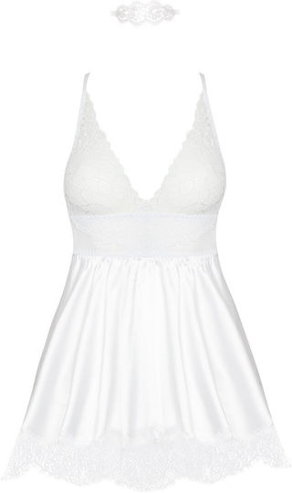Beauty Night Set Sexy De Lenjerie Cu Dantelă Albă
