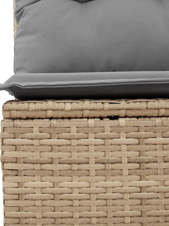Corner Outdoor Sofa Rattan with Cushions 55x55x69cm