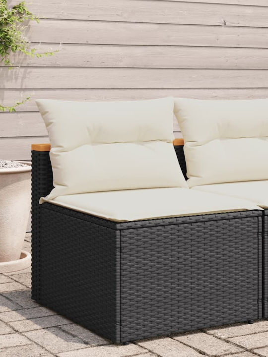 Set Outdoor Lounge Black with Pillows 2pcs