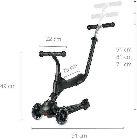 Q Play Kids Scooter Sema Pro 3-Wheel with Seat for 12 Months Green