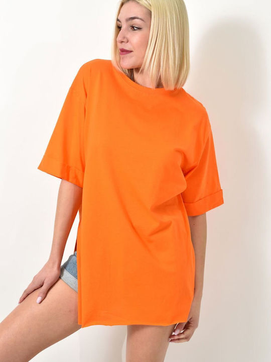 Damen Oversized T-Shirt orange