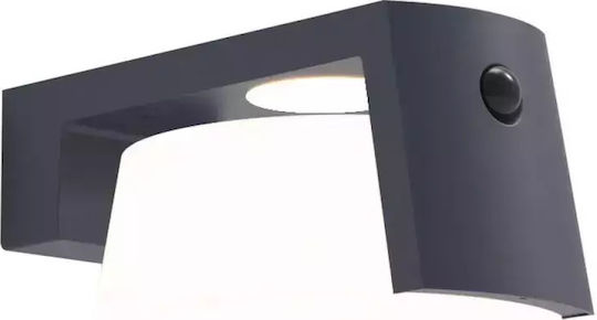 Lutec Wall Mounted Solar Light 9.5W 1000lm Natural White 4000K with Motion Sensor and Photocell IP44 16cmx21.7cmx9.6cmcm