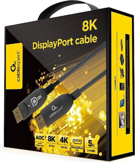 Cablexpert Kabel DisplayPort-Stecker - DisplayPort-Stecker 5m Schwarz (CC-DP8K-AOC-5M)