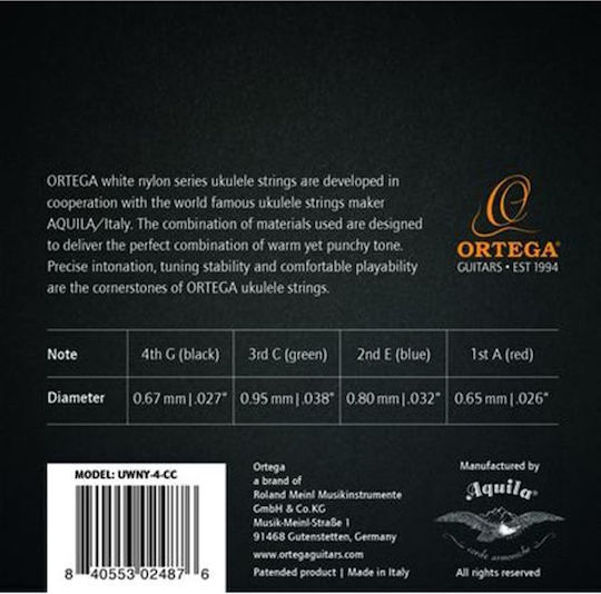Ortega Σετ Nylon Χορδών 24 - 32" για Γιουκαλίλι