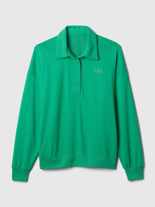 GAP Women's Polo Shirt Long Sleeve Simply Green 17-5936