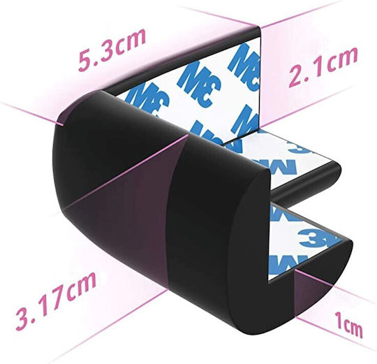 Sipo Protection Corner with Sticker in Black Color 4pcs