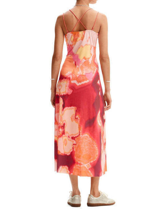 Desigual Summer Dress with Ruffle Pink