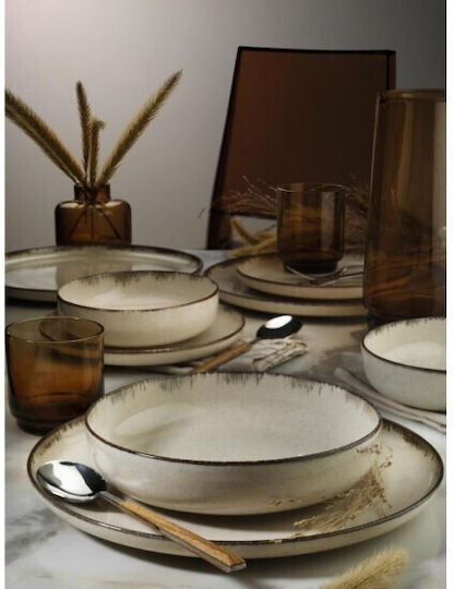 Kutahya Porselen Mood Beige Porcelain Dinnerware Set 18pcs