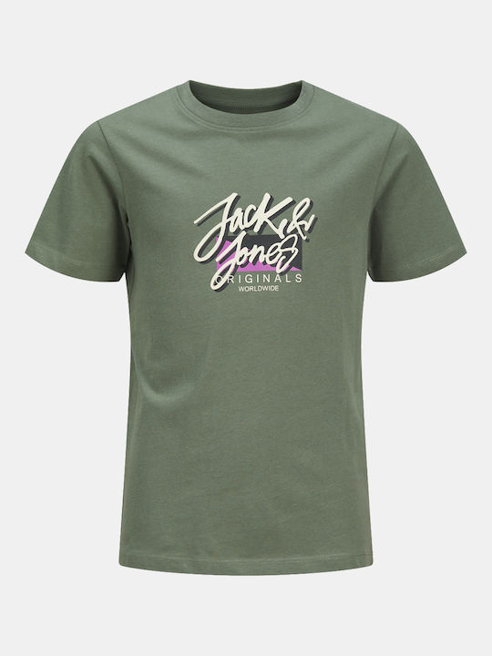 Jack & Jones Παιδικό T-shirt Κοντομάνικο Laurel Wreath Olive