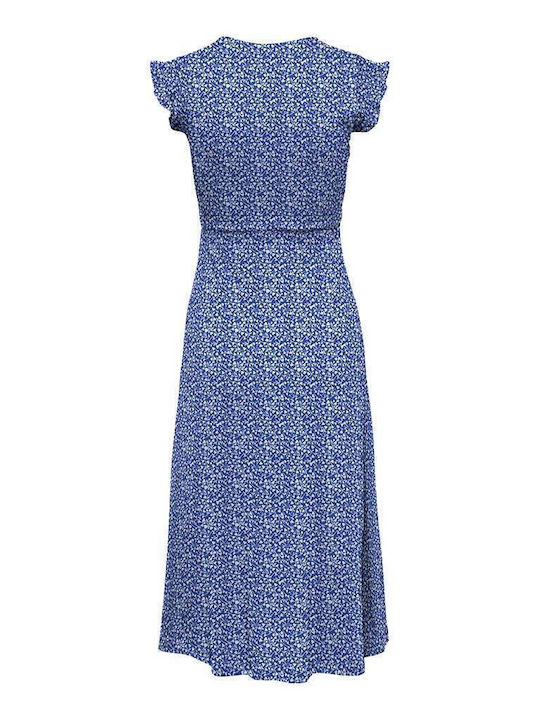 Life Midi Kleid Wickel mit Rüschen Blue