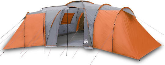 vidaXL Καλοκαιρινή Σκηνή Camping Τούνελ Πορτοκαλί για 12 Άτομα 840x720x200εκ.
