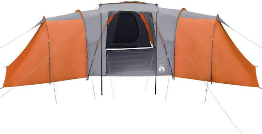 vidaXL Καλοκαιρινή Σκηνή Camping Τούνελ Πορτοκαλί για 12 Άτομα 840x720x200εκ.