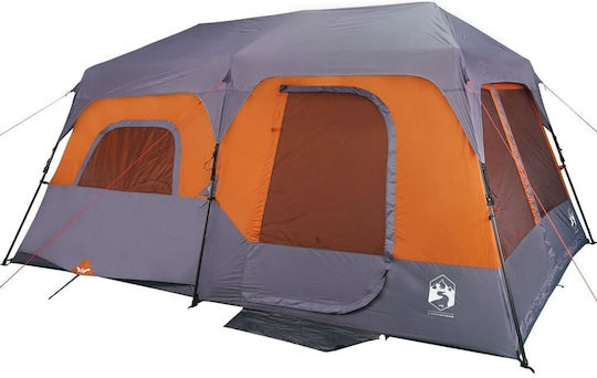 vidaXL Camping Tent Cabin Orange for 9 People 441x288x217cm