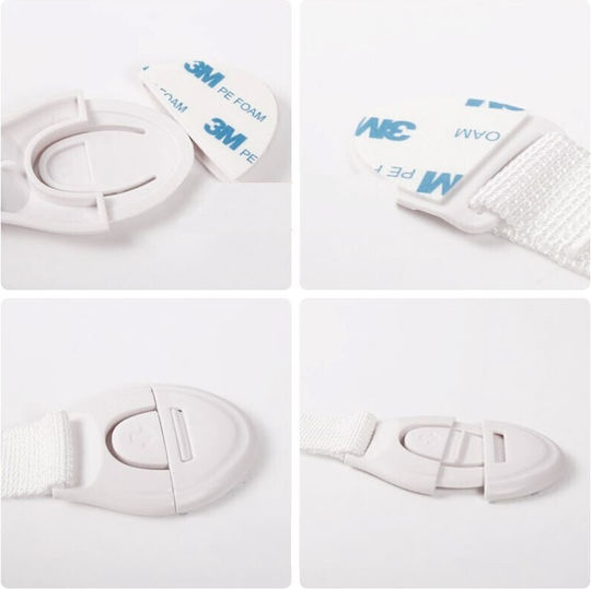 Sipo Cabinet & Drawer Lock with Sticker made of Plastic in White Color 10pcs