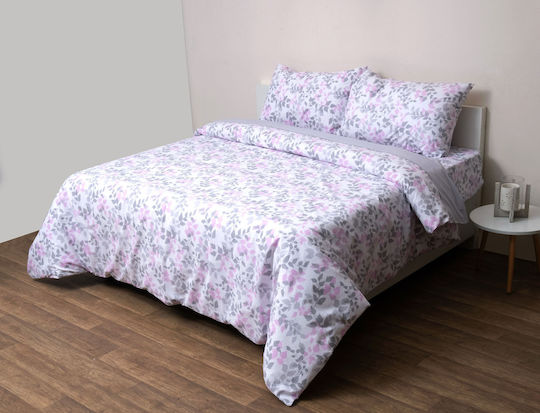 Anna Riska Σετ Κουβερλί Ημίδιπλο Βαμβακερό Γκρι 180x240cm 2τμχ