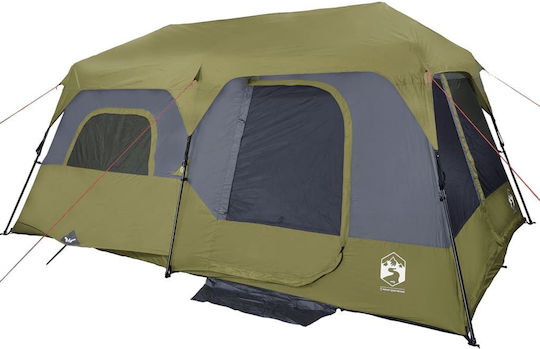 vidaXL Summer Camping Tent Green For 9 People 441x288x217cm