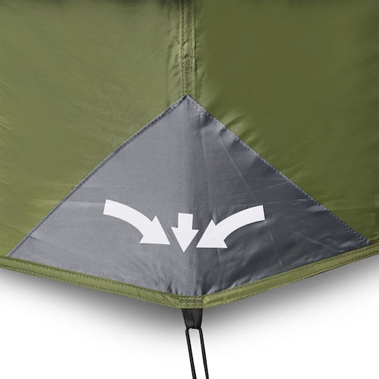vidaXL Summer Camping Tent Green For 9 People 441x288x217cm