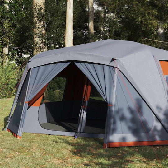 vidaXL Camping Tent Cabin Orange for 10 People 443x437x229cm