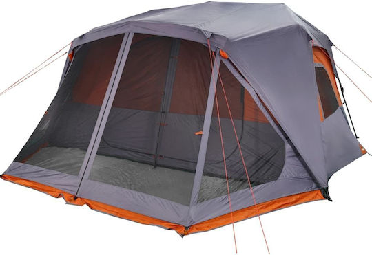 vidaXL Camping Tent Cabin Orange for 10 People 443x437x229cm
