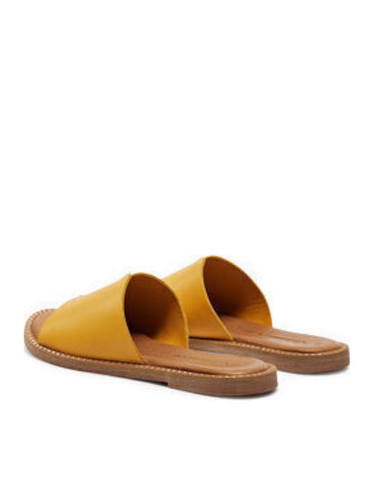 Sandale Casual Damă Din Piele Galbene