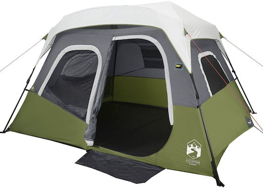 vidaXL Camping Tent Cabin Green for 6 People 344x282x212cm