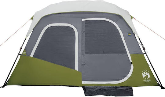 vidaXL Camping Tent Cabin Green for 6 People 344x282x212cm