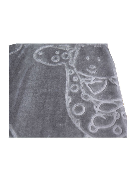 Anna Riska Blanket Nursery Swaddling Blankets Sleeping bag Bear Velvet Gray Gray 110x80cm