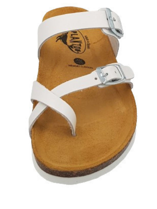Bombay Leather Women's Flat Sandals Anatomic in White Color