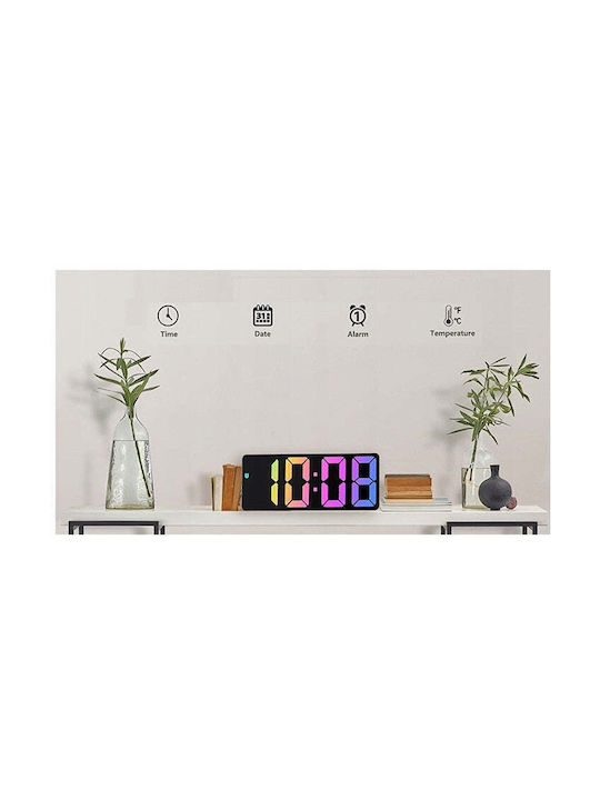 Ceas De Masă Digital Led Cu Ceas Deșteptător Negru