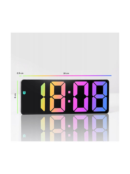 Ceas De Masă Digital Led Cu Ceas Deșteptător Negru