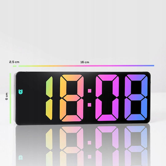 Ceas De Masă Digital Led Cu Ceas Deșteptător Negru