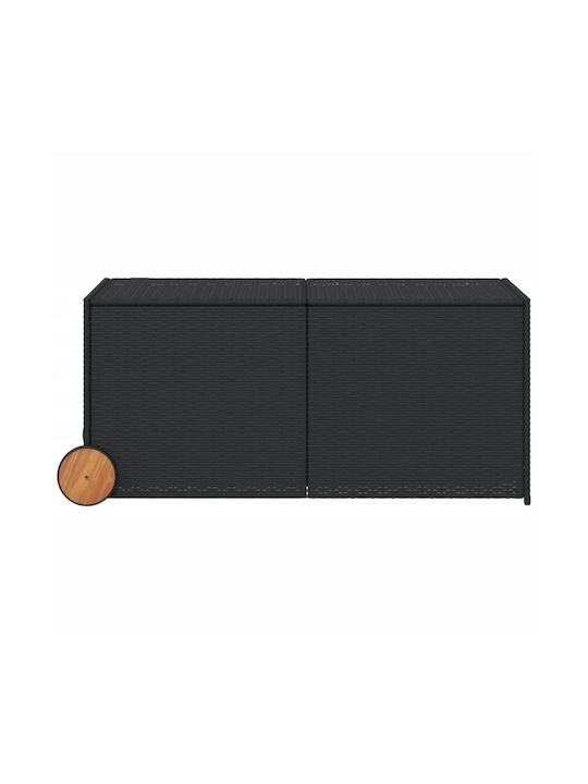 vidaXL Μπαούλο Αποθήκευσης Εξωτερικού Χώρου Rattan 283lt Μαύρο Μ127xΠ55xΥ56εκ.