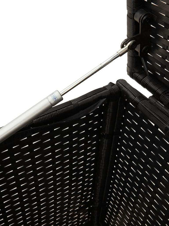 vidaXL Μπαούλο Αποθήκευσης Εξωτερικού Χώρου Rattan 190lt Μαύρο Μ107xΠ55xΥ50εκ.