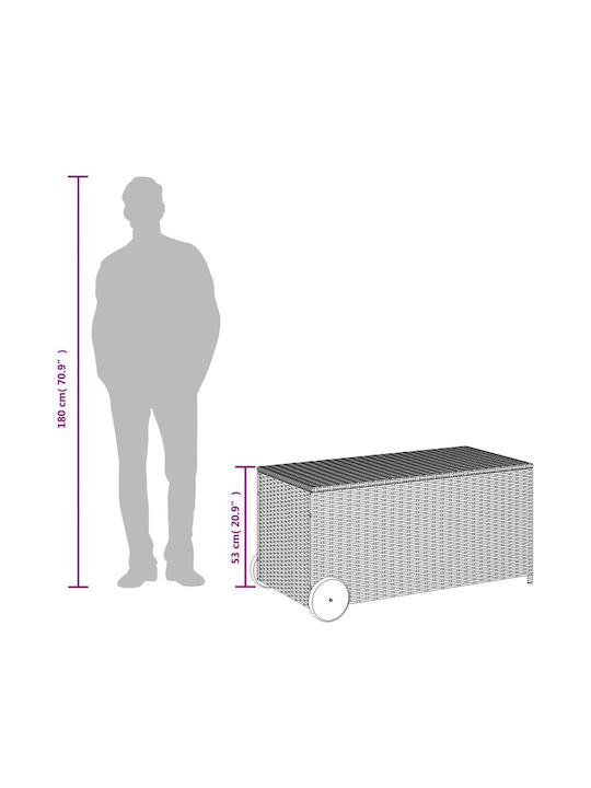 vidaXL Outdoor Storage Box 190lt Gray L107xW55xH50cm