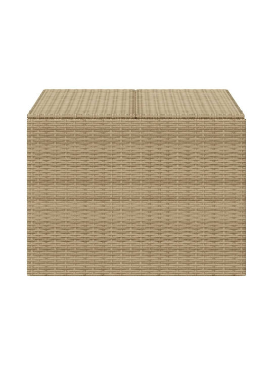 vidaXL Μπαούλο Αποθήκευσης Εξωτερικού Χώρου Rattan 291lt Μπεζ Μ80xΠ75xΥ59εκ.