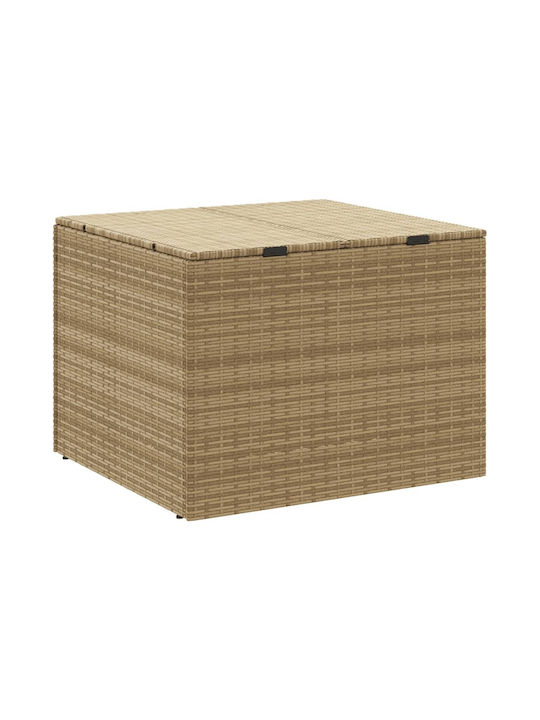 vidaXL Μπαούλο Αποθήκευσης Εξωτερικού Χώρου Rattan 291lt Μπεζ Μ80xΠ75xΥ59εκ.