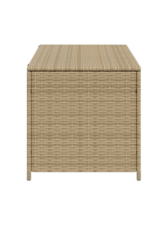 vidaXL Μπαούλο Αποθήκευσης Εξωτερικού Χώρου Rattan 190lt Μπεζ Μ100xΠ50xΥ50εκ.