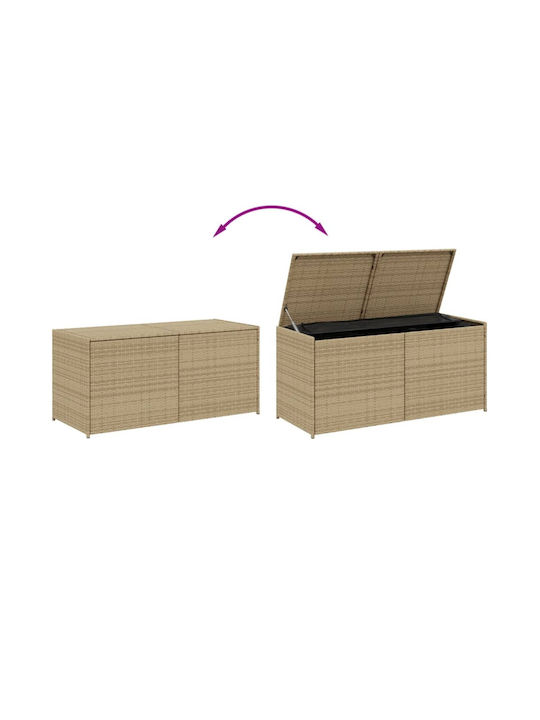 vidaXL Außenlagerbox Rattan 283Es Beige L120xB50xH56cm