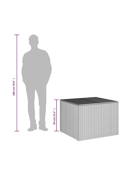 vidaXL Outdoor Storage Box 291lt Gray L80xW75xH59cm