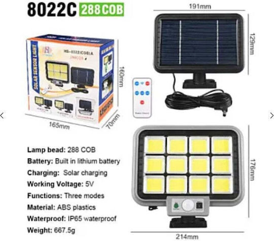 Proiector Solar LED 50W Cu Senzor De Mișcare Fotocelul Și Telecomandă