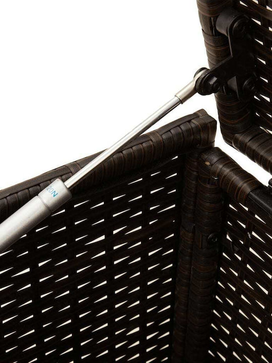 vidaXL Μπαούλο Αποθήκευσης Εξωτερικού Χώρου Rattan 190lt Καφέ Μ107xΠ55xΥ50εκ.