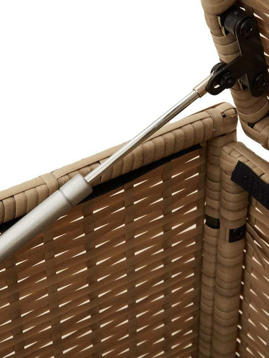 vidaXL Μπαούλο Αποθήκευσης Εξωτερικού Χώρου Rattan 469lt Μπεζ Μ200xΠ50xΥ58εκ.